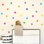 ססגוניות נקודות קיר מדבקת סלון חדר ילדים תינוק חדרי קישוטי קיר משתלת אמנות מדבקות בית דוט מדבקות DIY טפט