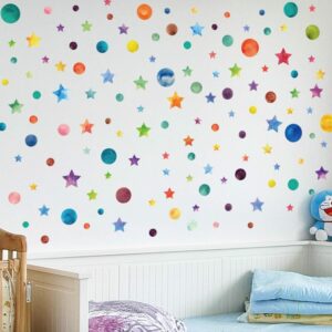 קשת צבע נקודות כוכב קיר מדבקה לילדים חדר ילדים בית תפאורה מדבקות creative נשלף סלון DIY ויניל מדבקות