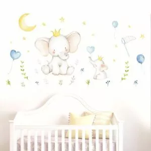 קיר מדבקה לחדר תינוק חמוד בעלי החיים פיל ארנב ויניל קיר לילדים משתלת בנות חדר קיר קישוט # r35